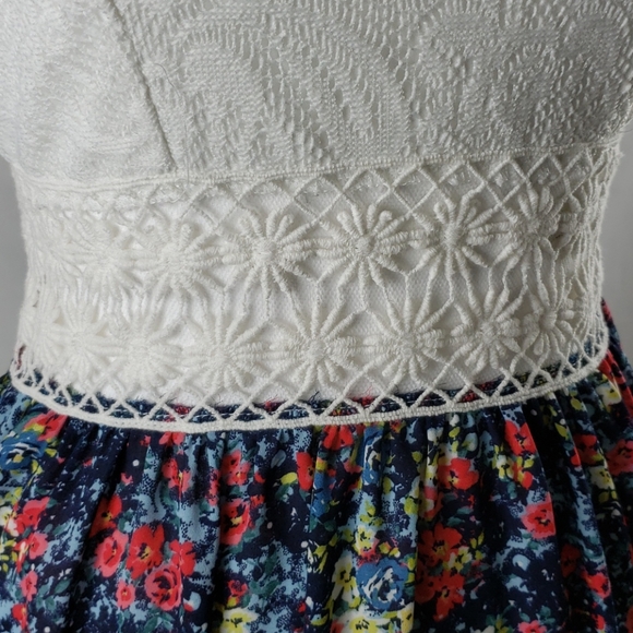 Bailey Blue Lace Flowered Dress Size M - Picture 3 of 7